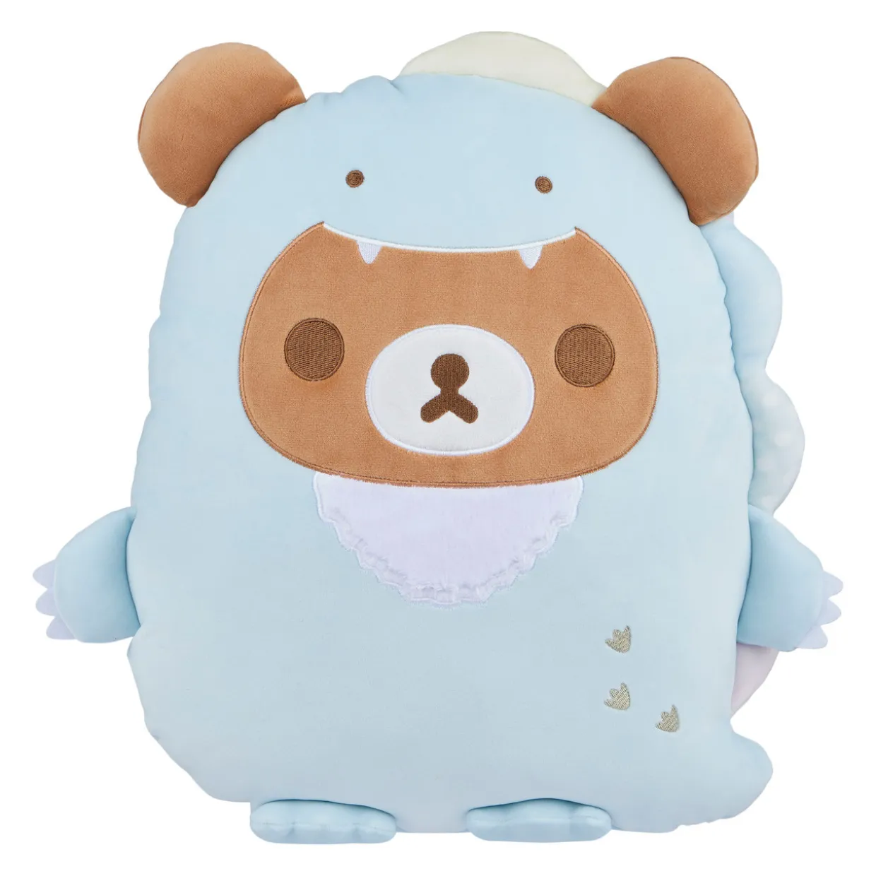 Chairoikoguma San-X Original Plays with Dino Flat Mochi Series Plush - Pastel Blue