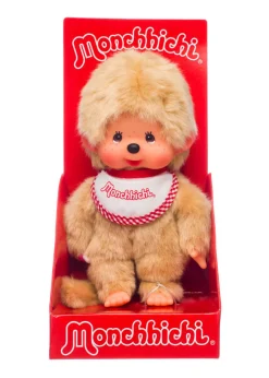 Monchhichi Beige Boy With Bib - Red/White