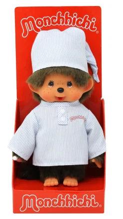 Monchhichi Long Striped Pijama Boy with Cap Plush
