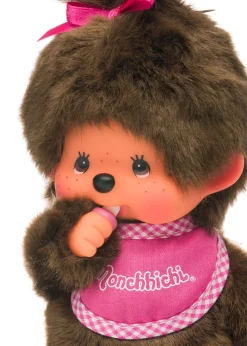 Monchhichi Standard Girl with Pink Bib