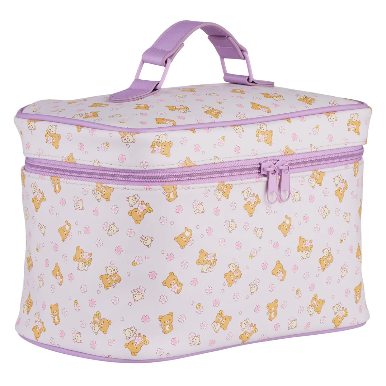 Rilakkuma Cherry Blossom Cosmetic Bag - Purple