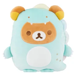 Rilakkuma San-X Original Plays with Dino Flat Mochi Series Plush - Pastel Green