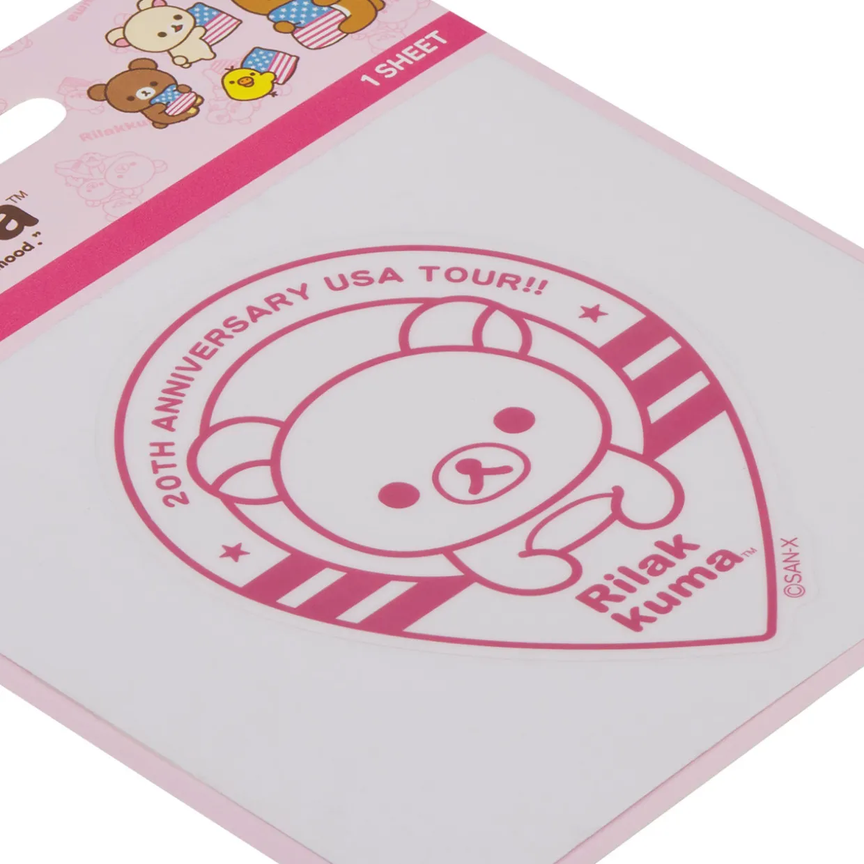 Rilakkuma 20th Anniversary USA Tour Drop Pin Decal - Red