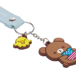 Rilakkuma 20th Anniversary USA Tour Chairoikoguma Keychain - Blue