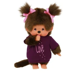 Sekiguchi Monchhichi Girl Tee "LOVE" Dress Plush Doll - Purple