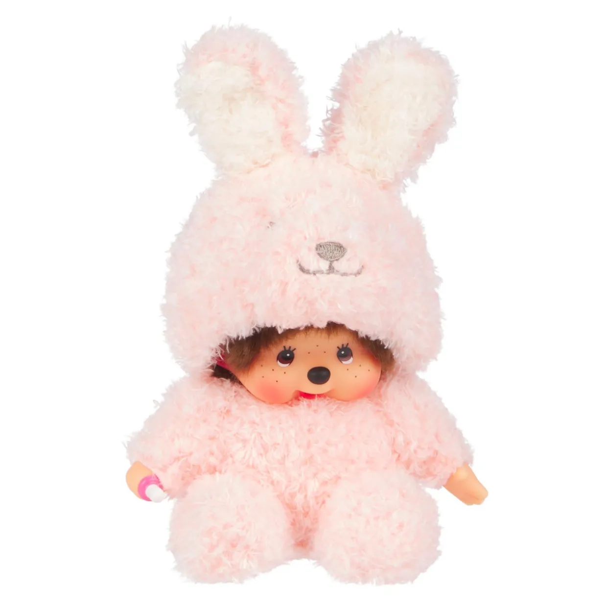 Sekiguchi Monchhichi Sitting Fluffy Bunny Doll Plush